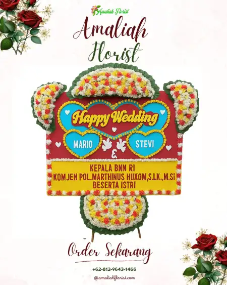 Papan Bunga Pernikahan Pendopo Barat